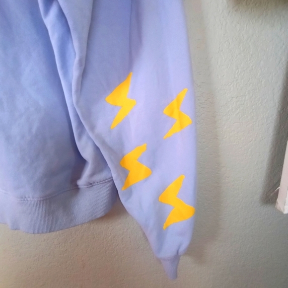 Coney Island Picnic Organic Cotton Pop Art Ice Blue Boho Streetwear Sweatshirt L - Picture 7 of 11